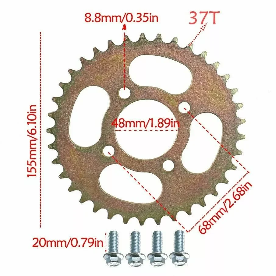 TDPRO 32'' Go Kart Rear Axle / - огляд і ціна 428 Chain