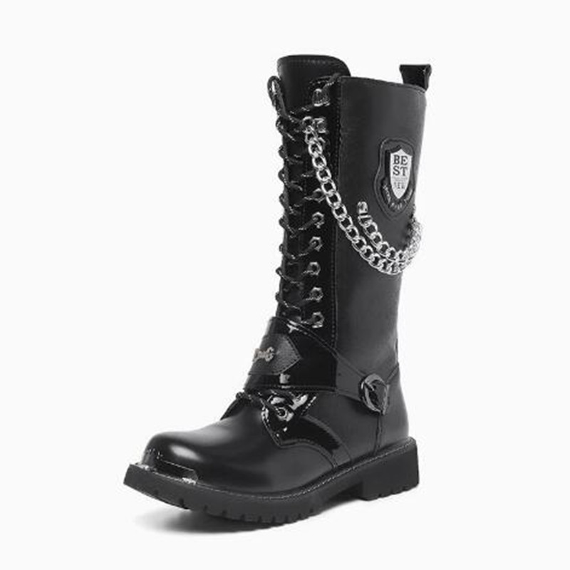 Luxury Men Motorcycle Boots Mi - огляд і ціна Steel Chain