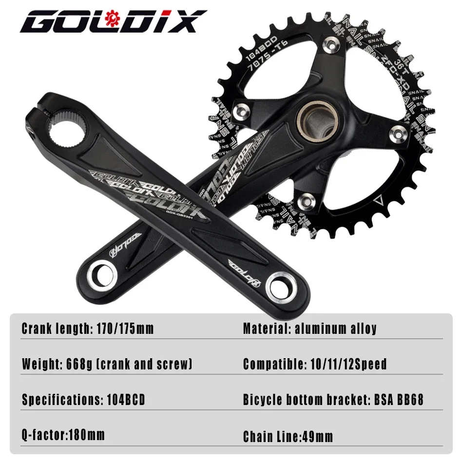GOLDIX 104BCD MTB Crankset 165 - огляд і ціна Sprocket Chain