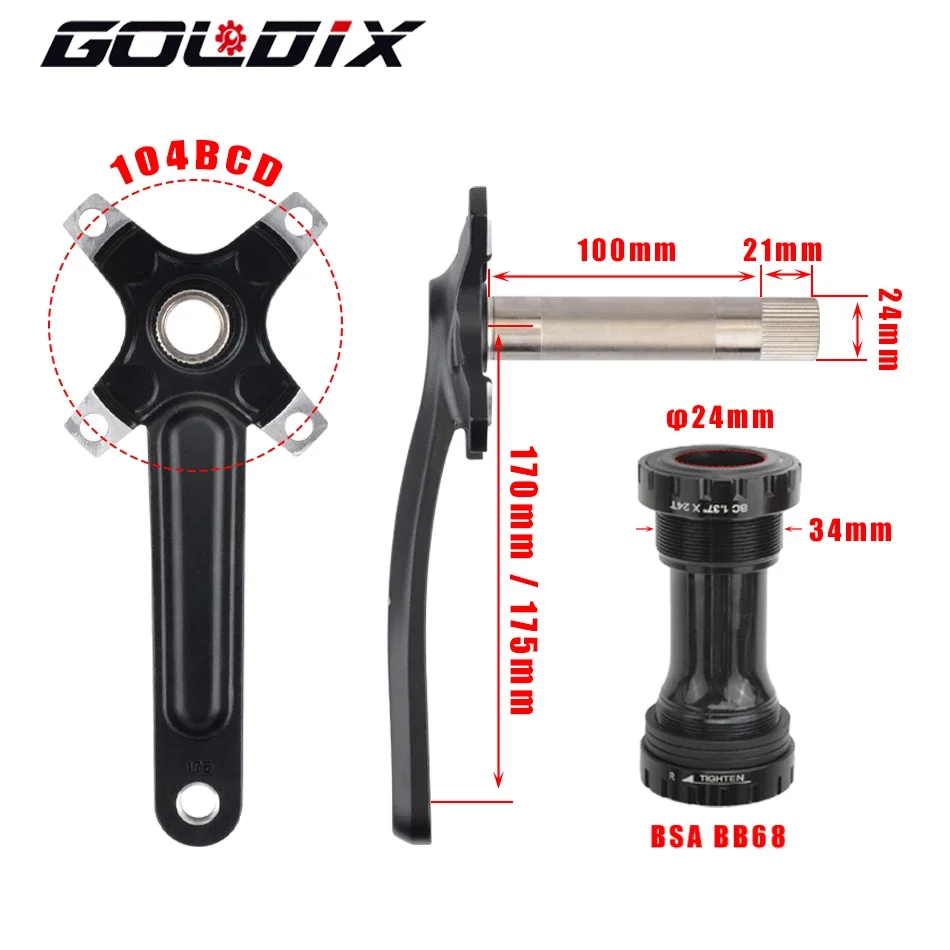 GOLDIX 104BCD MTB Crankset 165 - огляд і ціна Sprocket Chain